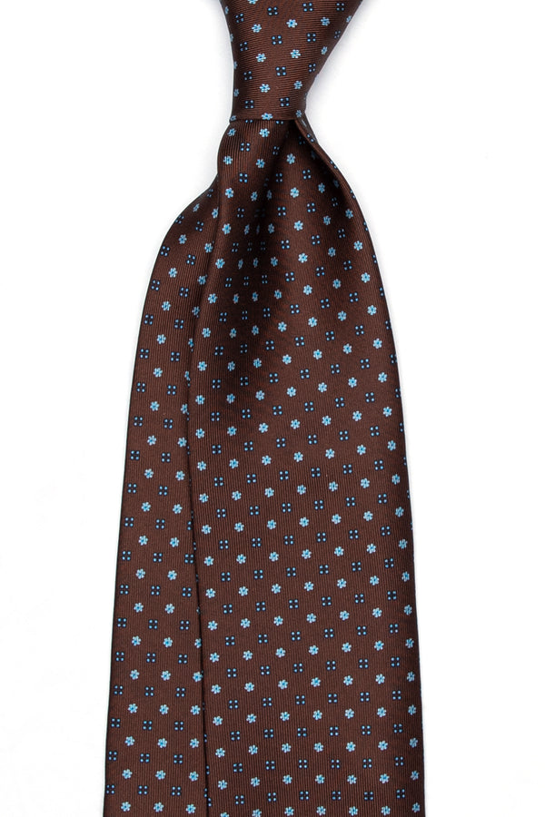 3-Fold Untipped Capri Luxury English Silk – Floral Light Brown