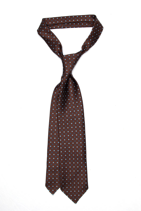 3-Fold Untipped Capri Luxury English Silk – Floral Light Brown