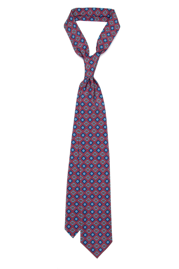 3-Fold Untipped Capua Luxury Madder Silk Tie – Cube Bordeaux