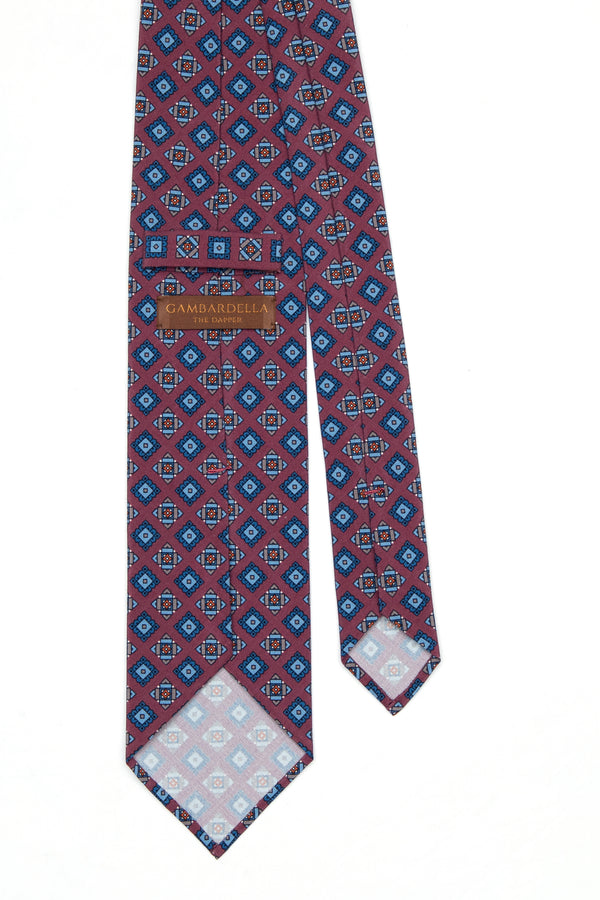 3-Fold Untipped Capua Luxury Madder Silk Tie – Cube Bordeaux