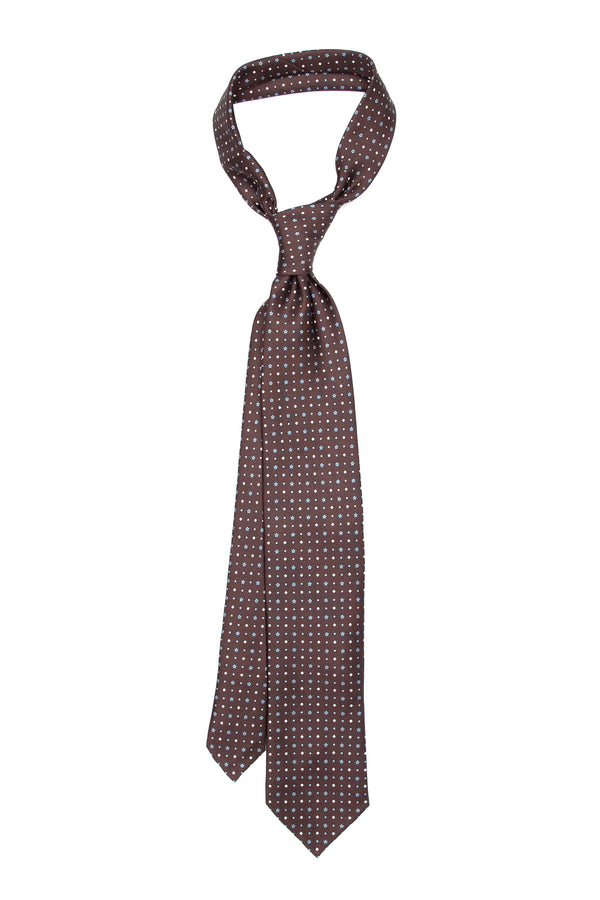 3-Fold Untipped Capri Luxury English Silk – Floral Brown