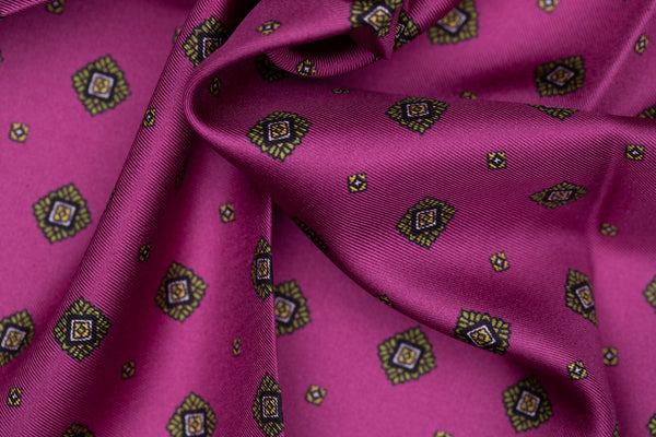 Sforza Luxury Silk Pocket Square – Dark Pink