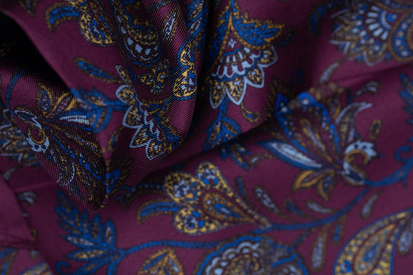 Domus Luxury Silk Pocket Square – Bordeaux