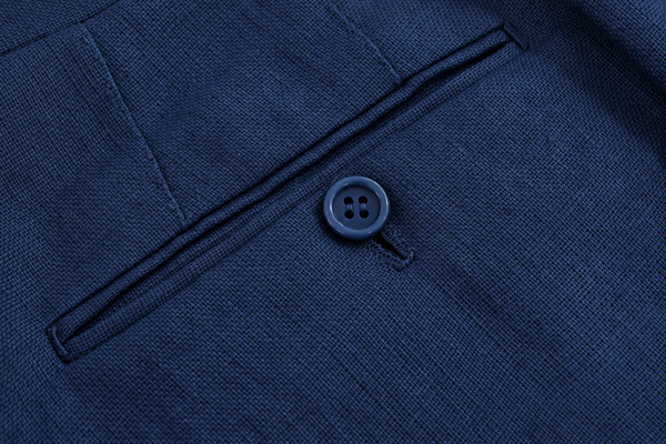 Handmade High-waist Trousers - Irish Linen Navy blue