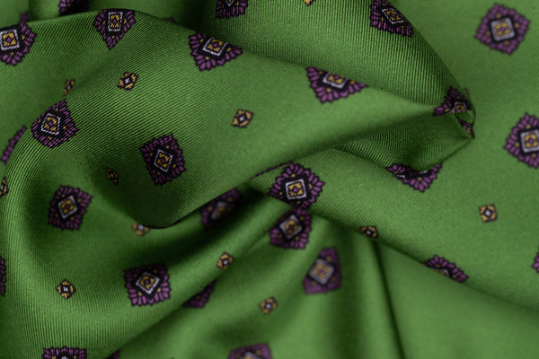 Sforza Luxury Silk Pocket Square – Green