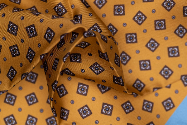 Borghese Luxury Silk Pocket Square – Mustard