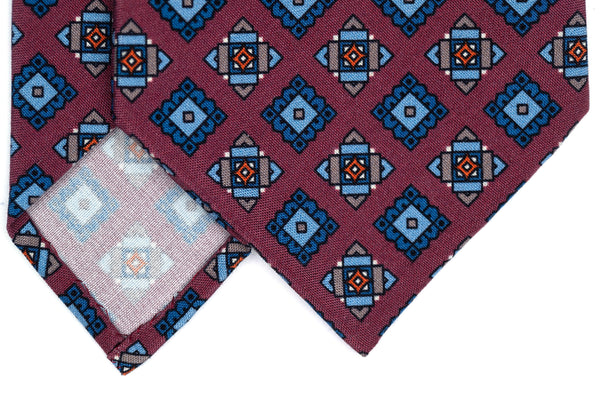 3-Fold Untipped Capua Luxury Madder Silk Tie – Cube Bordeaux