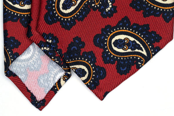 3-Fold Untipped Chiaia Luxury English Silk – Amulet  Pattern Rust