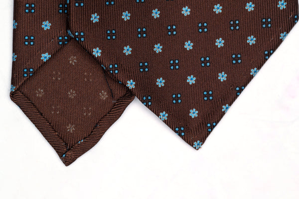 3-Fold Untipped Capri Luxury English Silk – Floral Light Brown