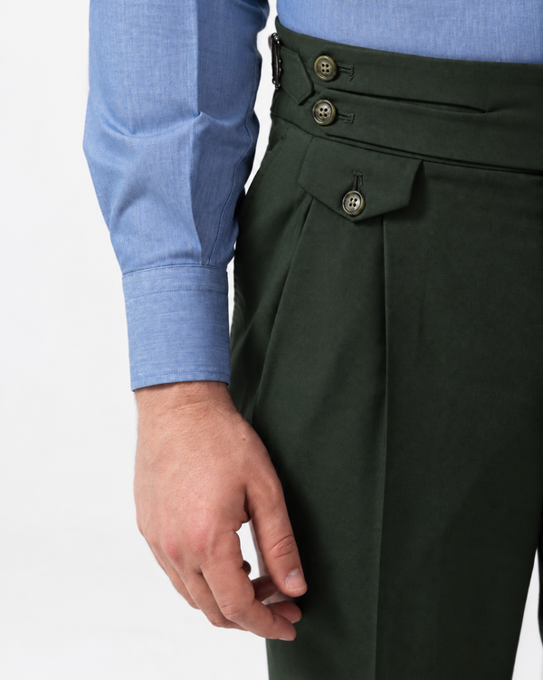 Dark Green Sartorial Trousers - Made in Italy