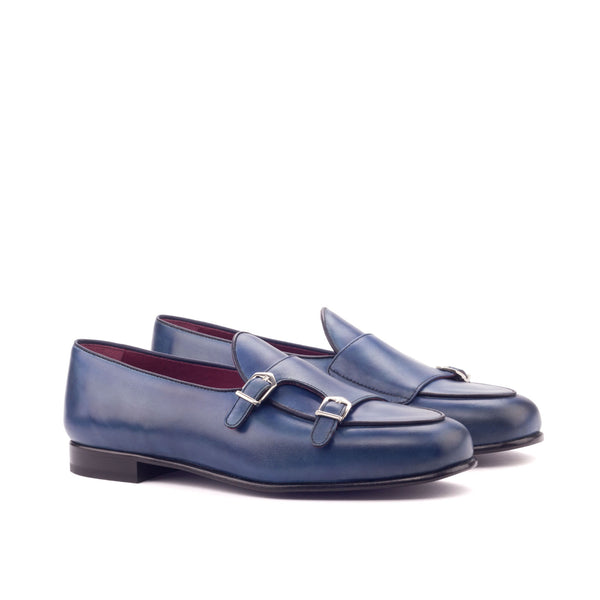Monk Slippers Leather Painted Calf - Navy Blue