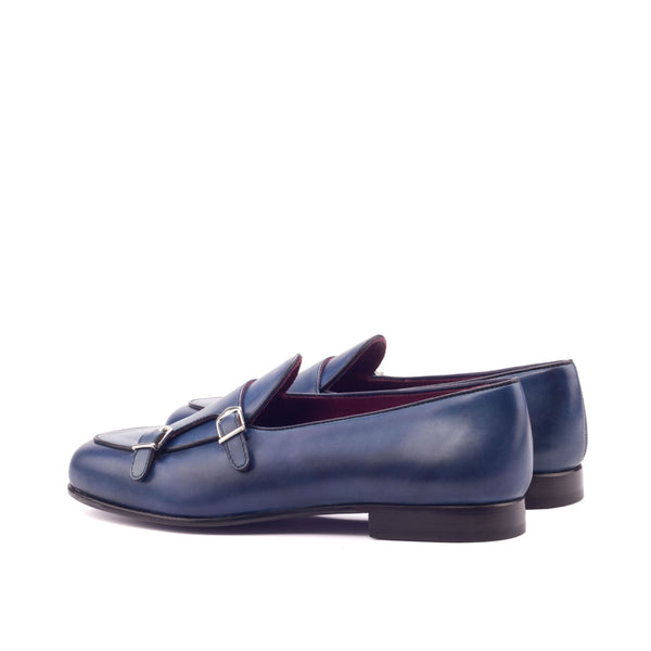 Monk Slippers Leather Painted Calf - Navy Blue