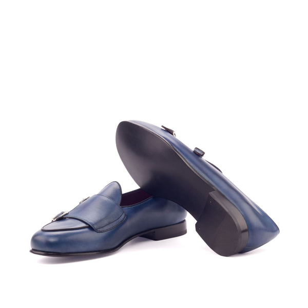Monk Slippers Leather Painted Calf - Navy Blue
