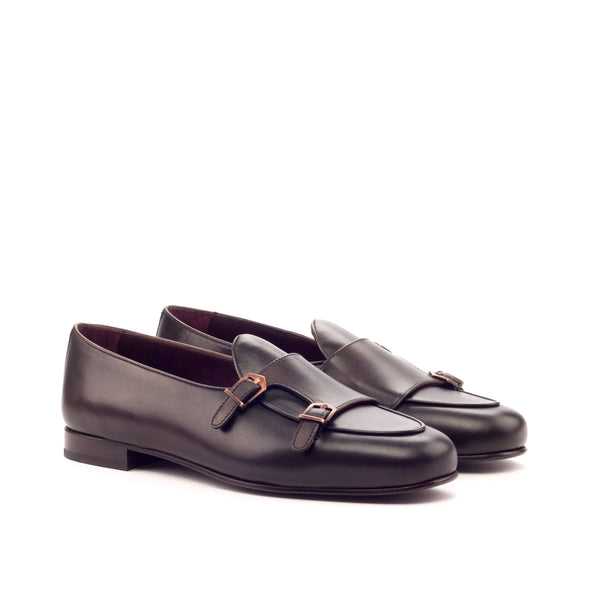 Monk Slippers Leather Painted Calf - Dark Brown