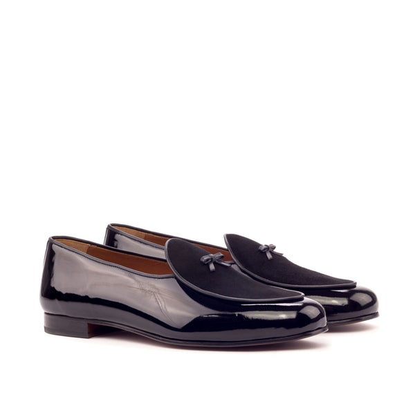 Belgian Loafers Patent & Suede - Black