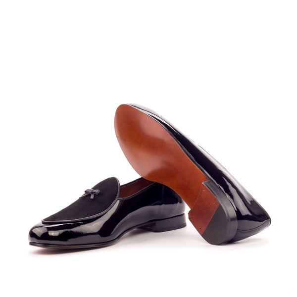 Belgian Loafers Patent & Suede - Black