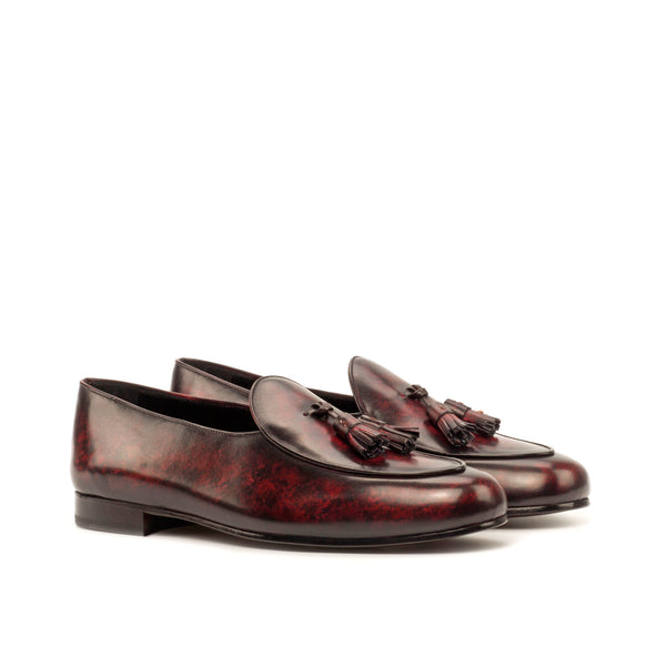 Belgian Loafers Tassel Patina - Burgundy
