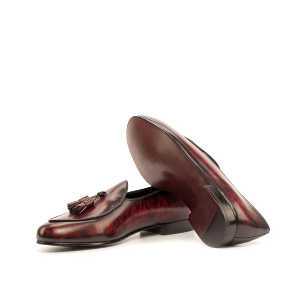 Belgian Loafers Tassel Patina - Burgundy