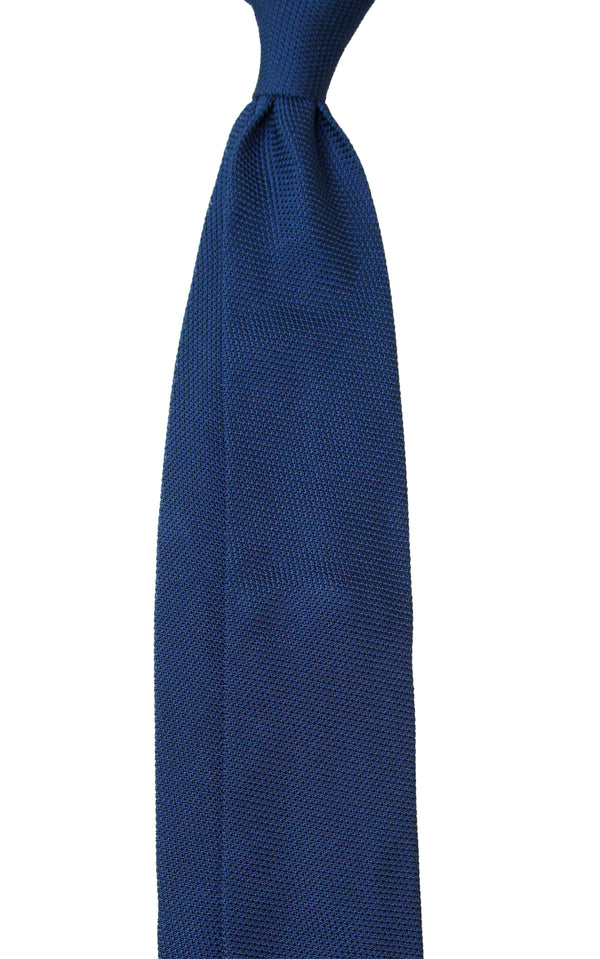 3- Fold Amalfi Grenadine Garza Silk Tie - Navy Blue