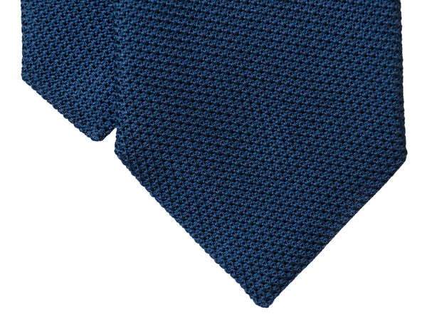3- Fold Amalfi Grenadine Garza Silk Tie - Navy Blue