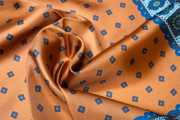 Jakarta Luxury Silk Pocket Square - Bronze