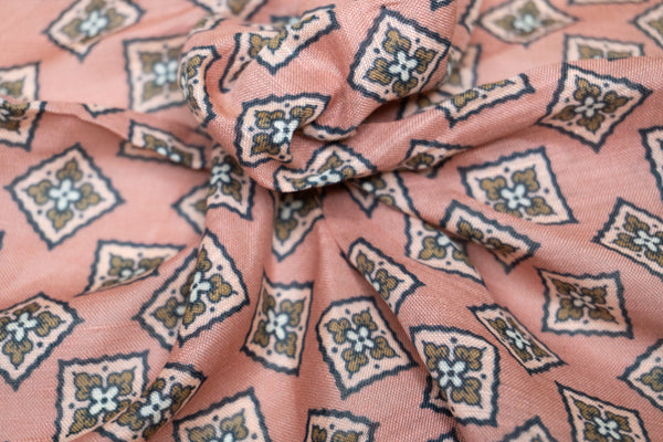 Barbarigo Luxury Linen Pocket square - Salmon Pink