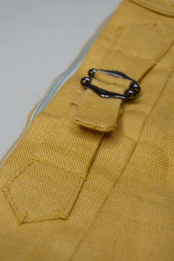 Handmade High-Waist Trousers - Yellow Irish Linen