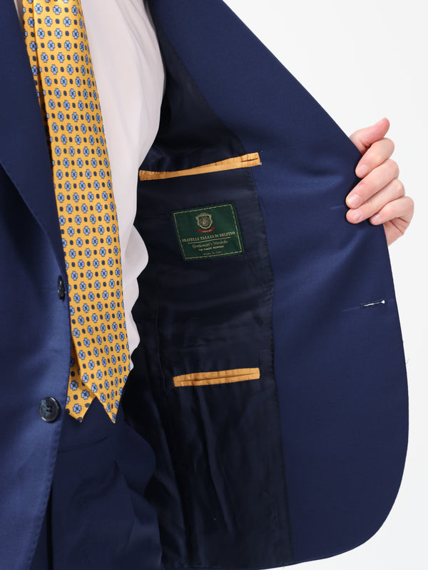Navy Blue Single Breast Suit - Made in Italy