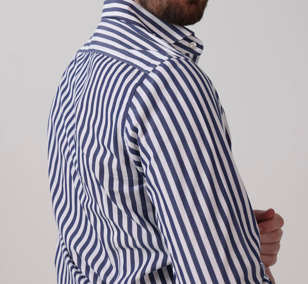 Stripe Blue Shirt Sartoriale - Made in Italy