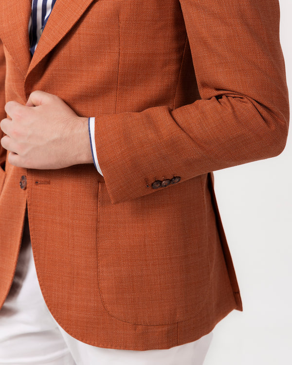 Orange Single Breast Jacket - Made in Italy