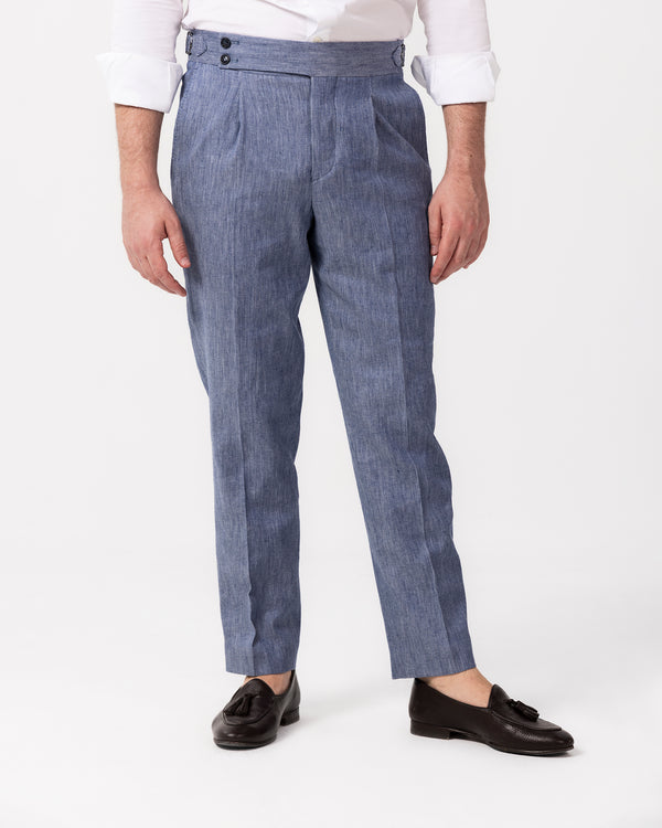 Light Blue Denim Sartorial Trousers - Made in Italy