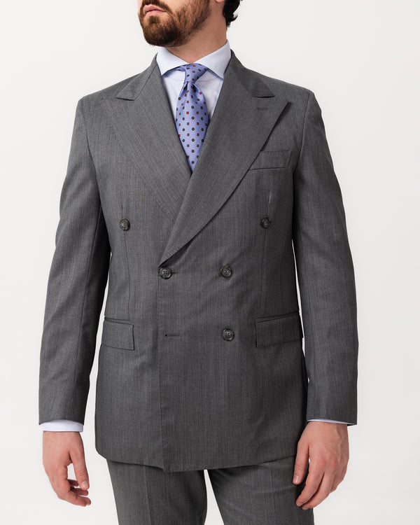 Grey Double Breast Sartorial Suit - Made in Italy