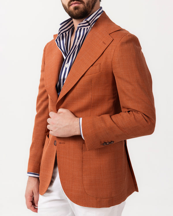 Orange Single Breast Jacket - Made in Italy
