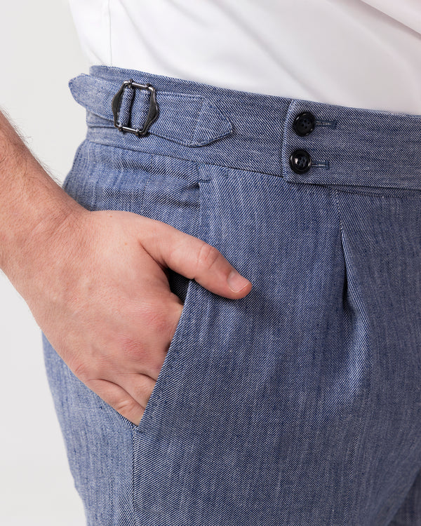 Light Blue Denim Sartorial Trousers - Made in Italy