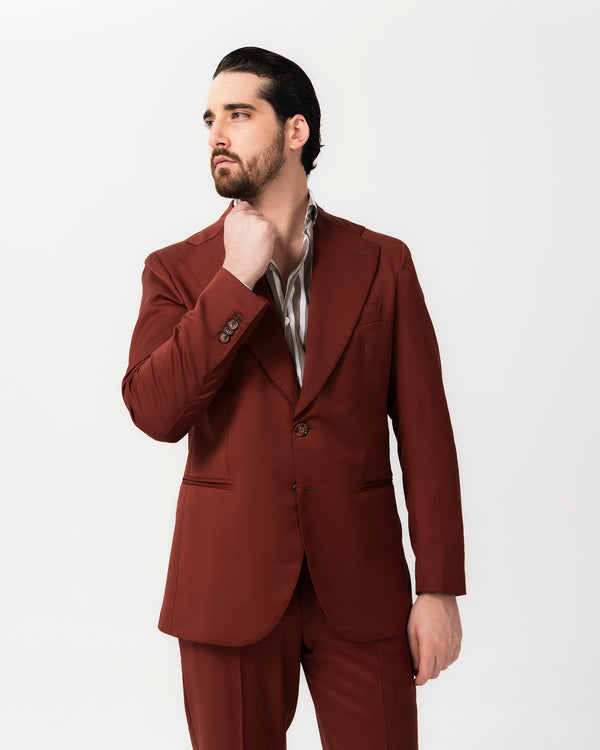 Terracotta Single Breast Sartorial Suit - Made in Italy