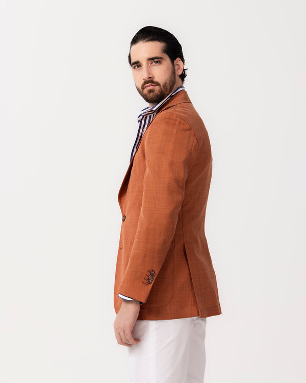 Orange Single Breast Jacket - Made in Italy