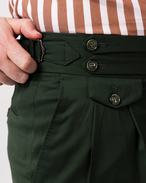 Dark Green Sartorial Trousers - Made in Italy