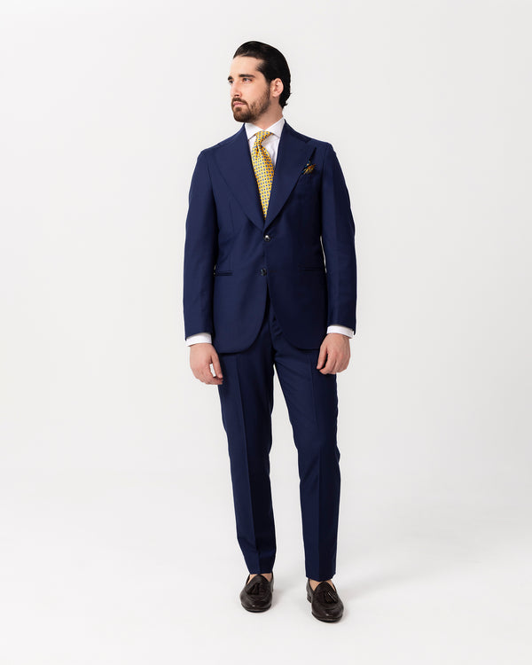 Navy Blue Single Breast Suit - Made in Italy