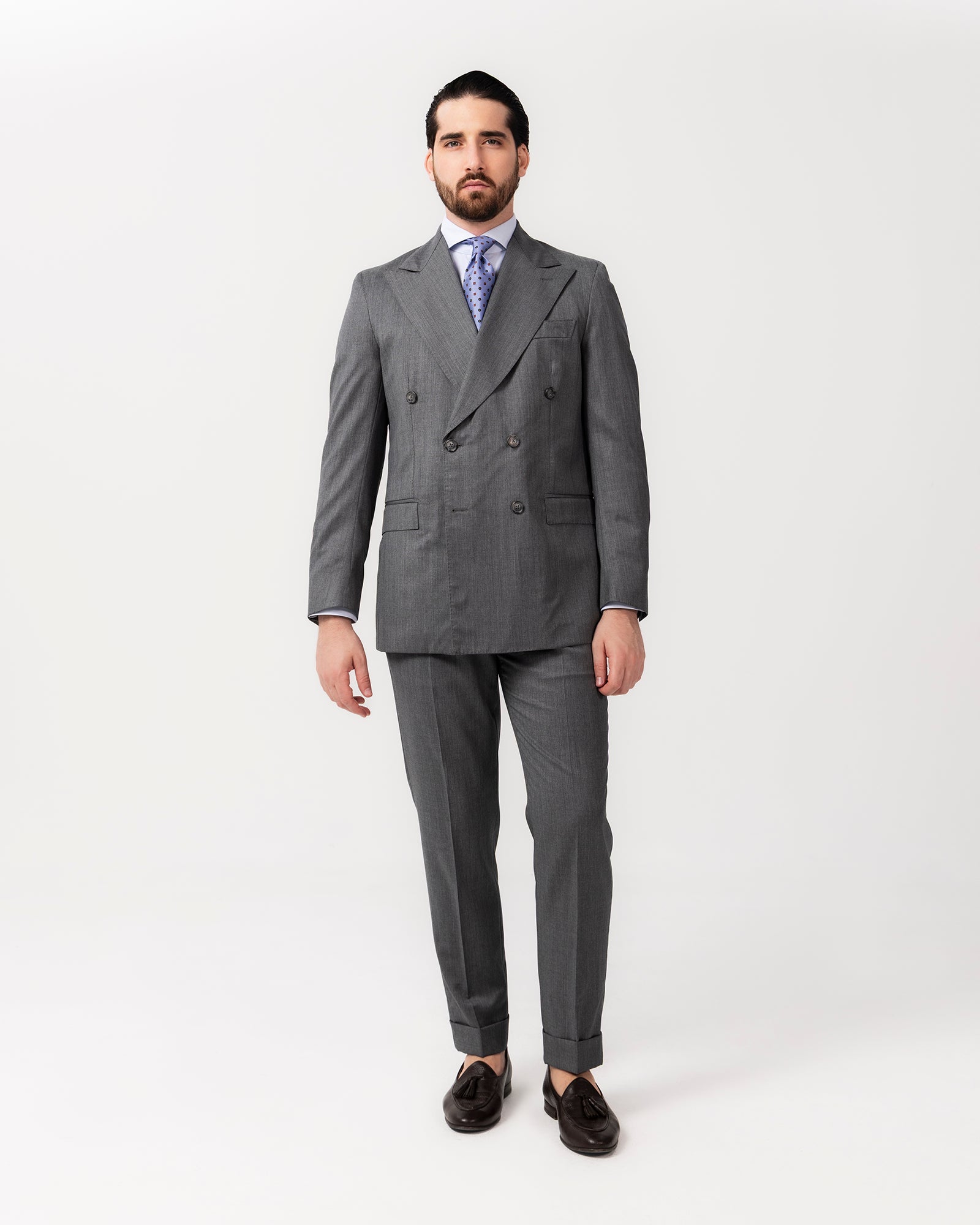Grey Double Breast Sartorial Suit - Made in Italy