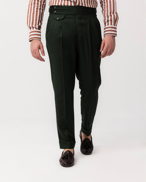 Dark Green Sartorial Trousers - Made in Italy