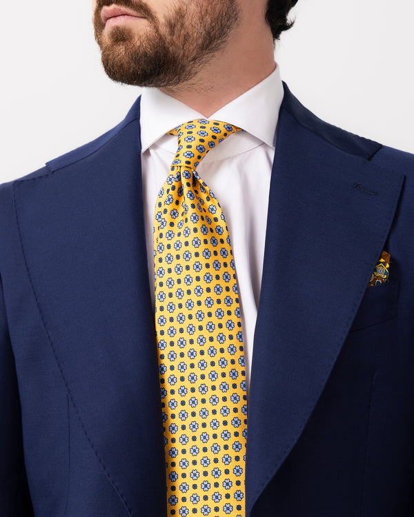 Navy Blue Single Breast Suit - Made in Italy