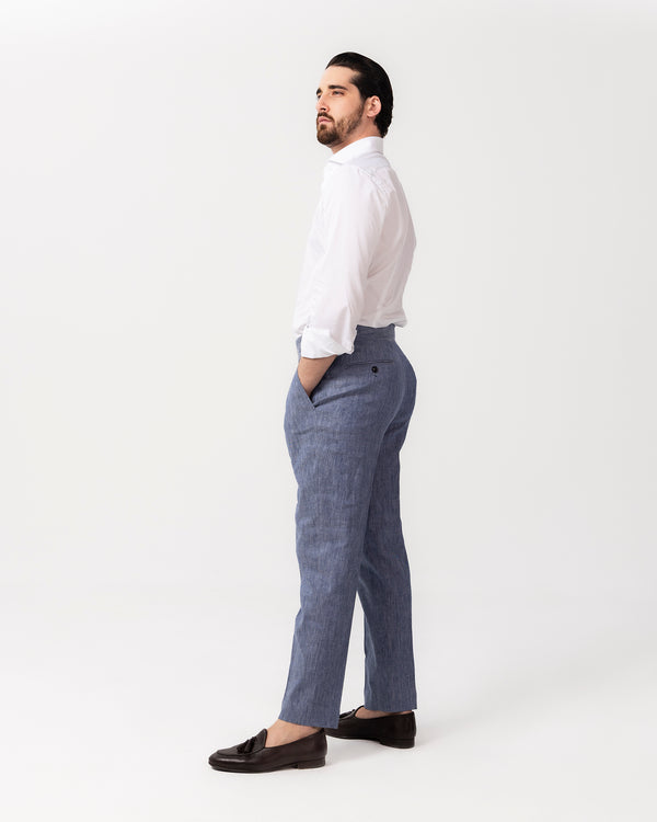Light Blue Denim Sartorial Trousers - Made in Italy