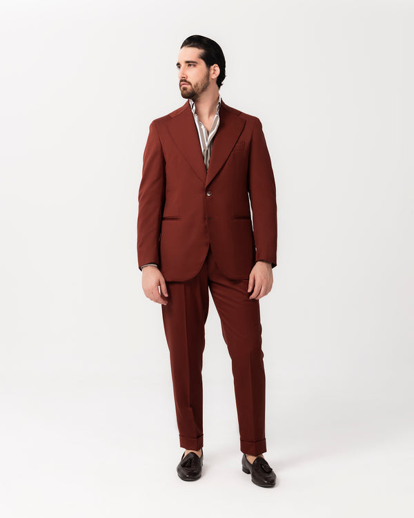 Terracotta Single Breast Sartorial Suit - Made in Italy