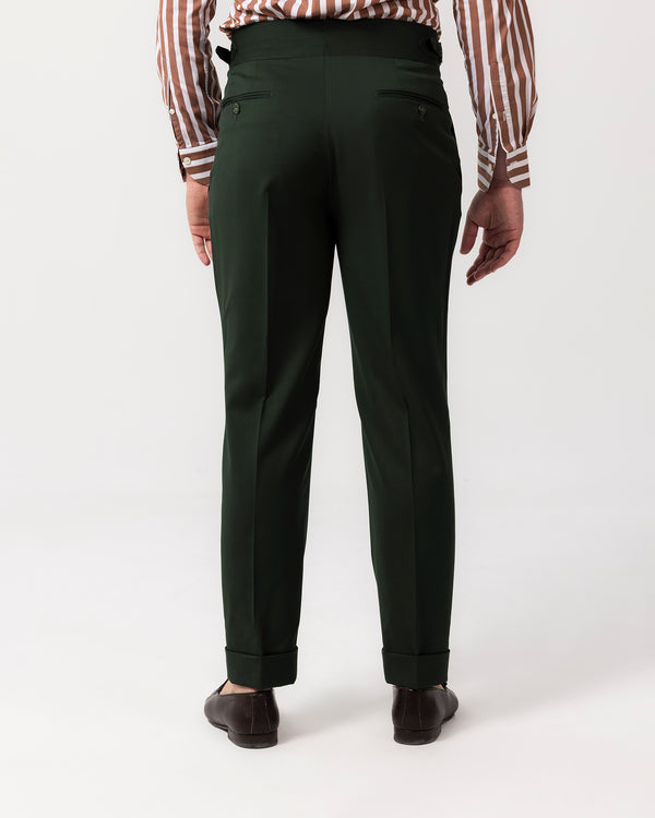 Dark Green Sartorial Trousers - Made in Italy