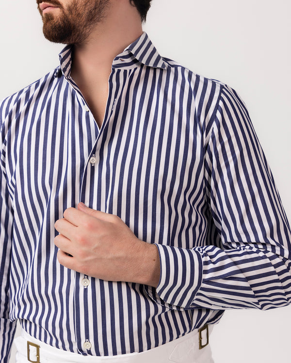 Stripe Blue Shirt Sartoriale - Made in Italy