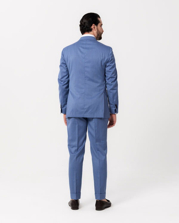 Light Blue Single Breast Sartorial Suit- Made in italy