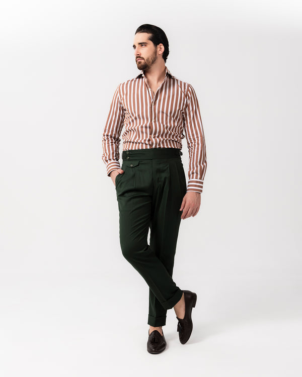 Dark Green Sartorial Trousers - Made in Italy