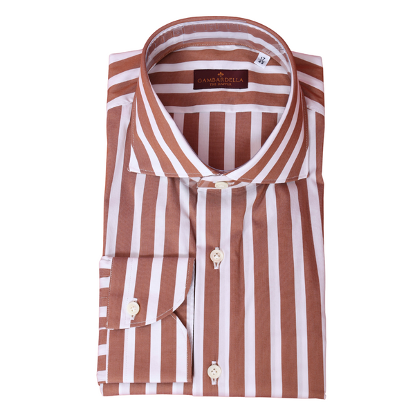 Stripe Bronze Shirt Satoriale - Made in Italy